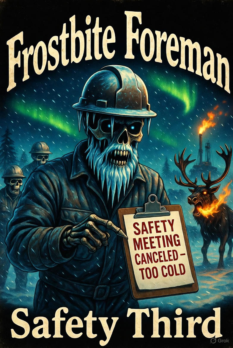 Frostbite Foreman Hoodie – Safety Third | North Slope Safety Meeting Canceled Too Cold Hoodie