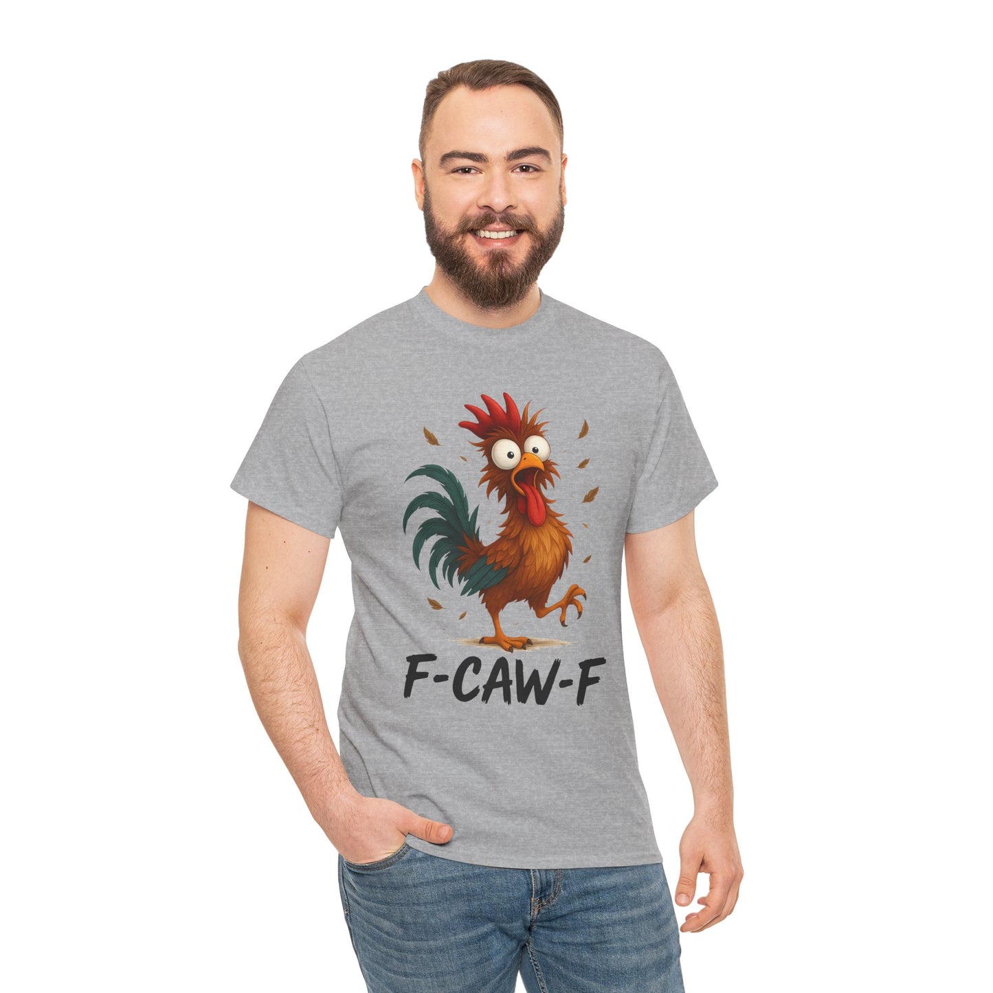 Mean Rooster Funny Tee — "F-CAW-F" Graphic T-Shirt