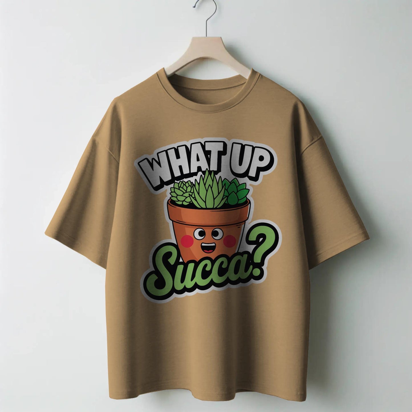 What Up Succa? T-Shirt – Funny Succulent Plant Tee – Punny Green Shirt for Gardeners & Plant Lovers