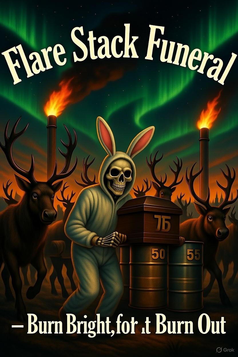 Flare Stack Funeral Hoodie – Burn Bright, for It Burn Out | North Slope Bunny Suit Skeleton Hoodie