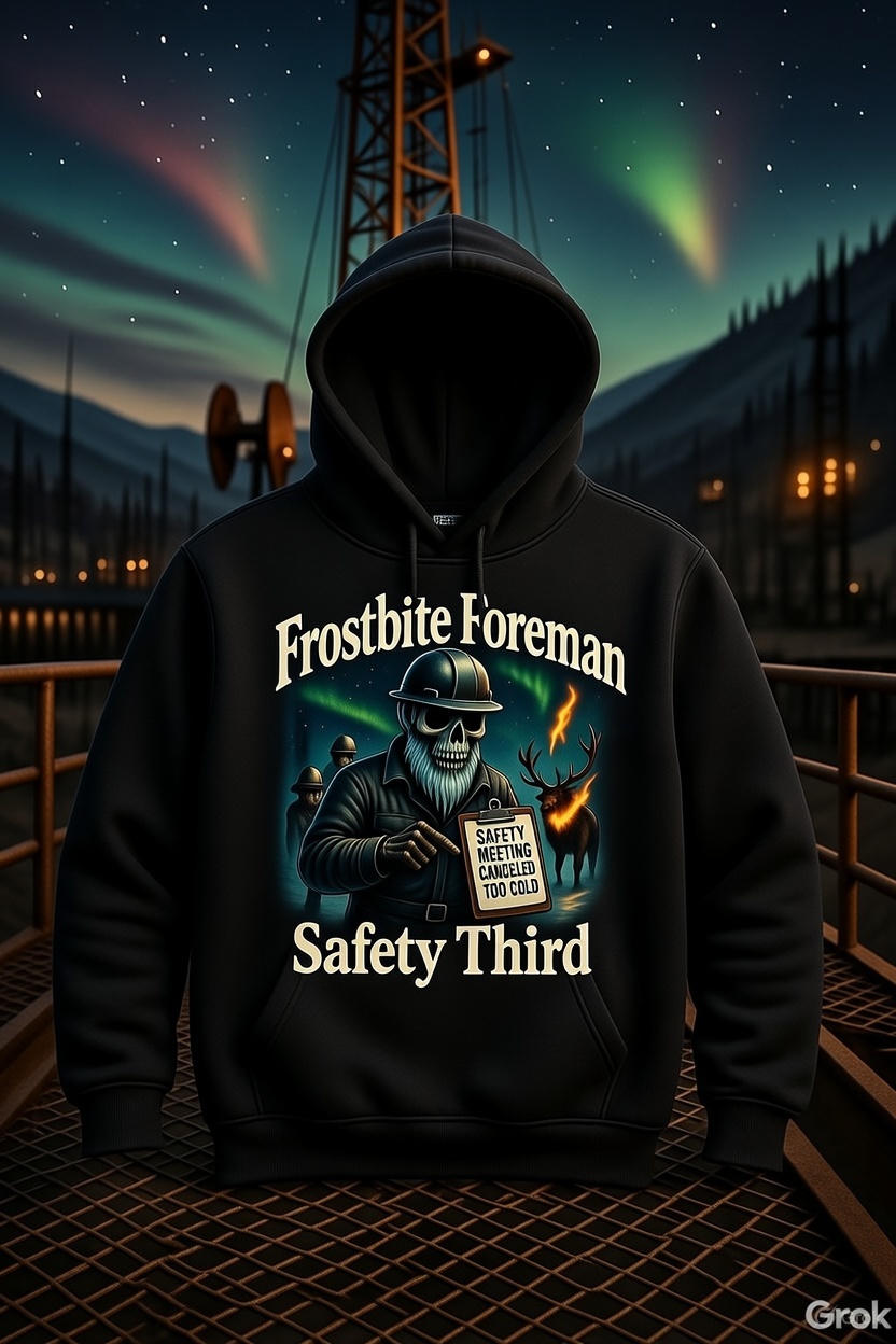 Frostbite Foreman Hoodie – Safety Third | North Slope Safety Meeting Canceled Too Cold Hoodie