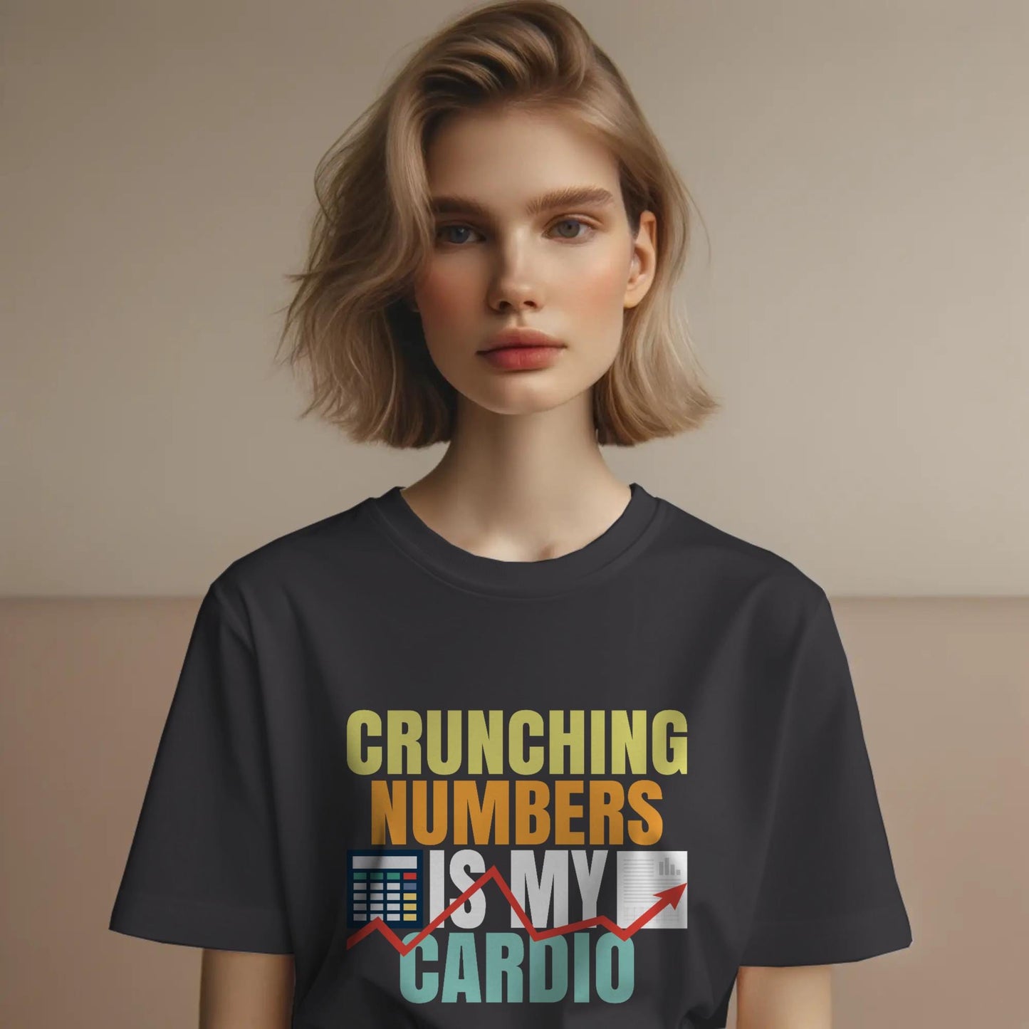 Crunching Numbers Is My Cardio T-Shirt – Funny Accountant & Analyst Tee – Spreadsheet Data Lover Shirt