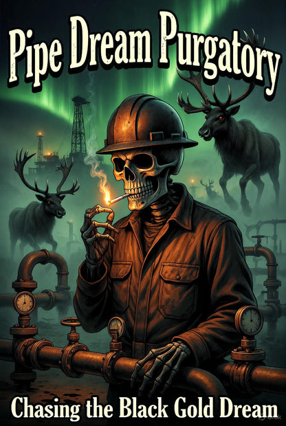 Pipe Dream Purgatory Hoodie – Chasing the Black Gold Dream | North Slope Pipeline Welder Skeleton Hoodie