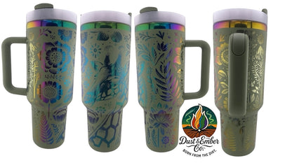 Engraved Giraffe Tumbler – 40oz Stainless Steel Cup, Safari Animal Wrap Design, Custom Color, Insulated Drinkware