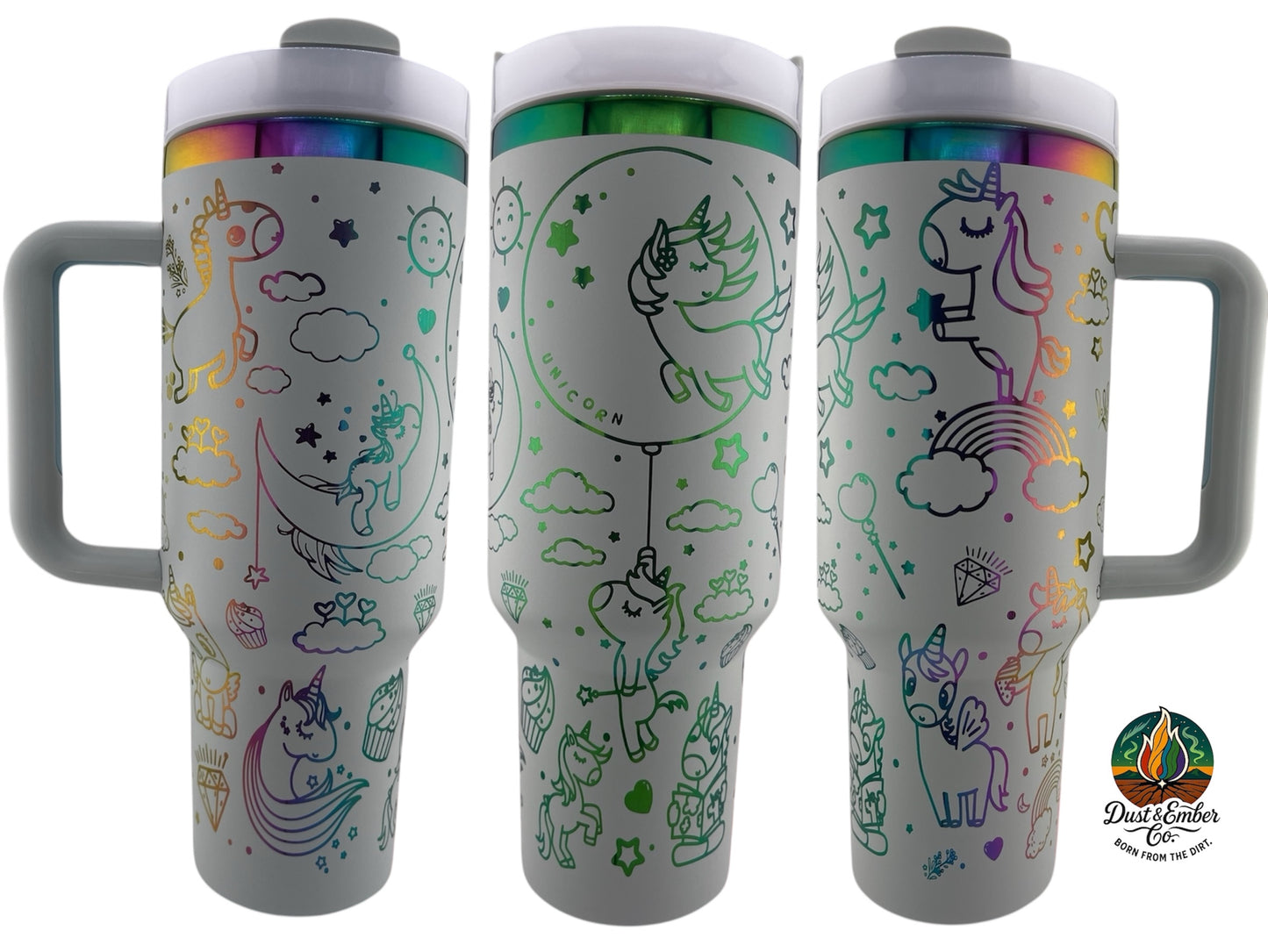 Engraved Unicorn Tumbler – 40oz Stainless Steel Cup, Custom Color, Insulated Fantasy Drinkware