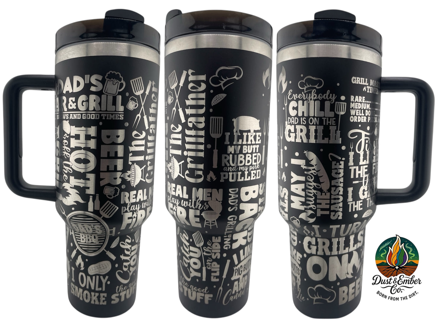Dad’s Bar n Grill Tumbler Funny BBQ & Beer Sublimation Wrap 40oz for Grill Masters