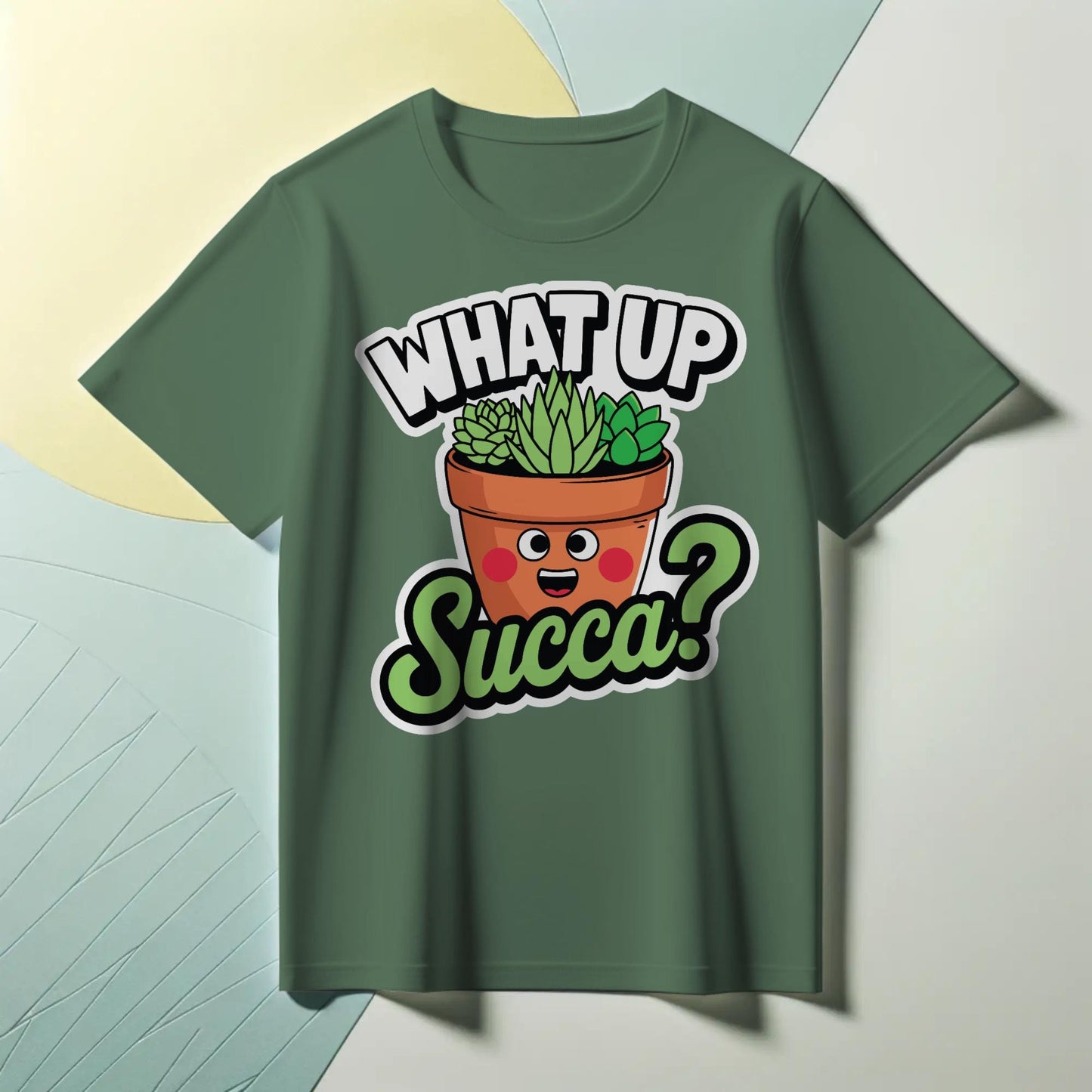 What Up Succa? T-Shirt – Funny Succulent Plant Tee – Punny Green Shirt for Gardeners & Plant Lovers