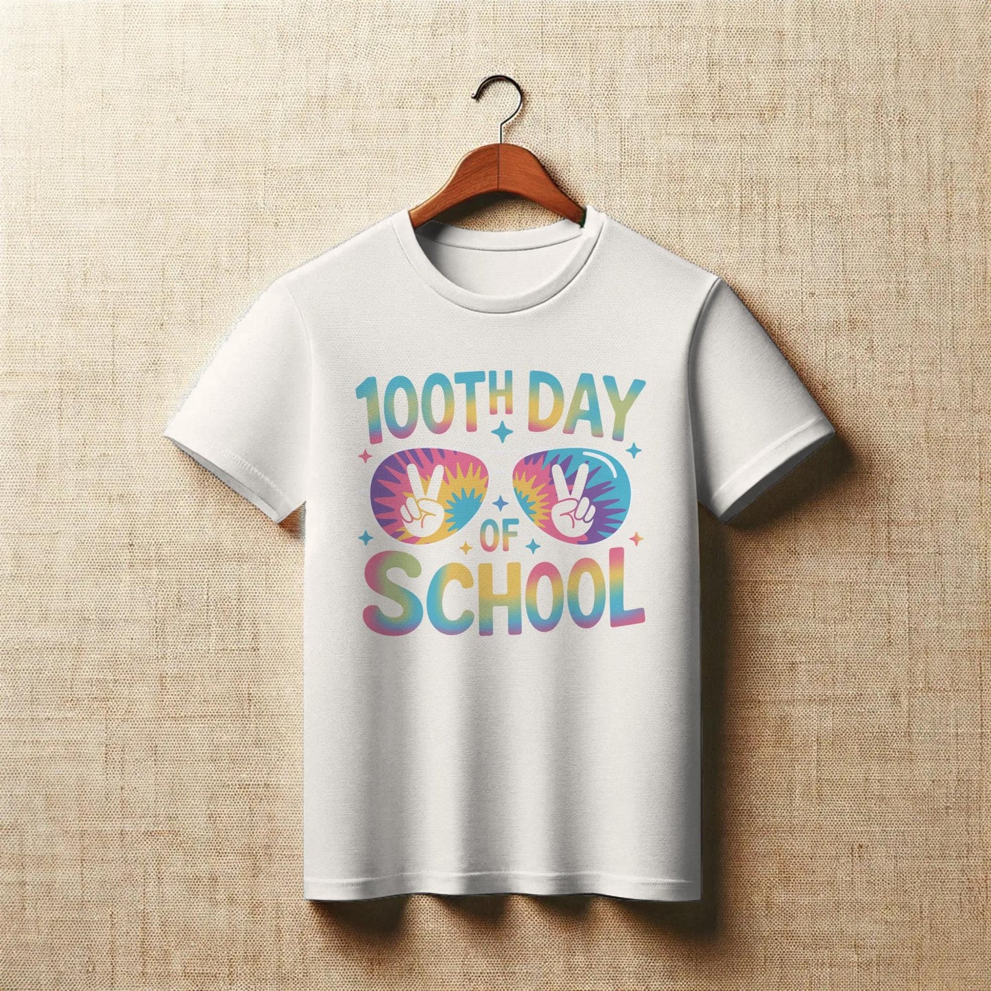 100th Day of School T-Shirt – Rainbow Sunglasses Graphic Tee – Fun Celebration Shirt for Teachers & Students
