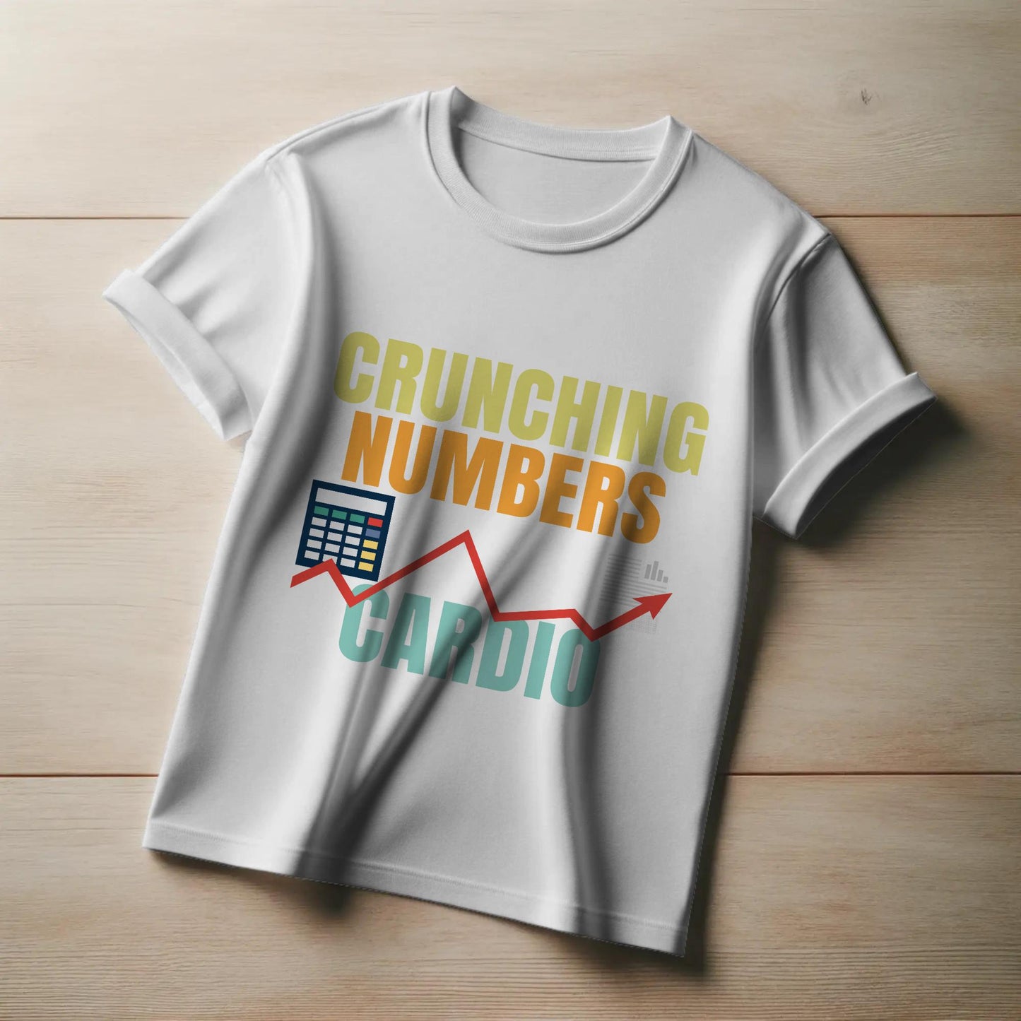 Crunching Numbers Is My Cardio T-Shirt – Funny Accountant & Analyst Tee – Spreadsheet Data Lover Shirt