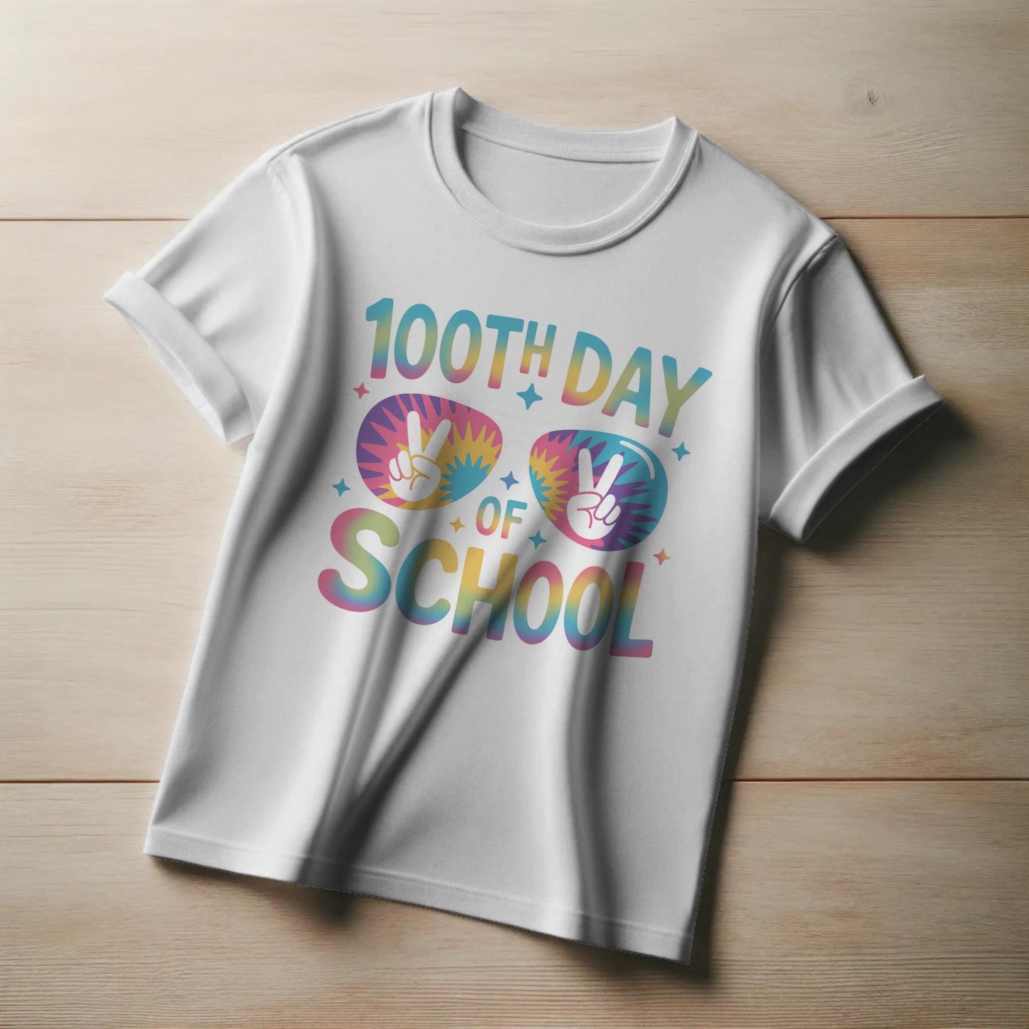 100th Day of School T-Shirt – Rainbow Sunglasses Graphic Tee – Fun Celebration Shirt for Teachers & Students