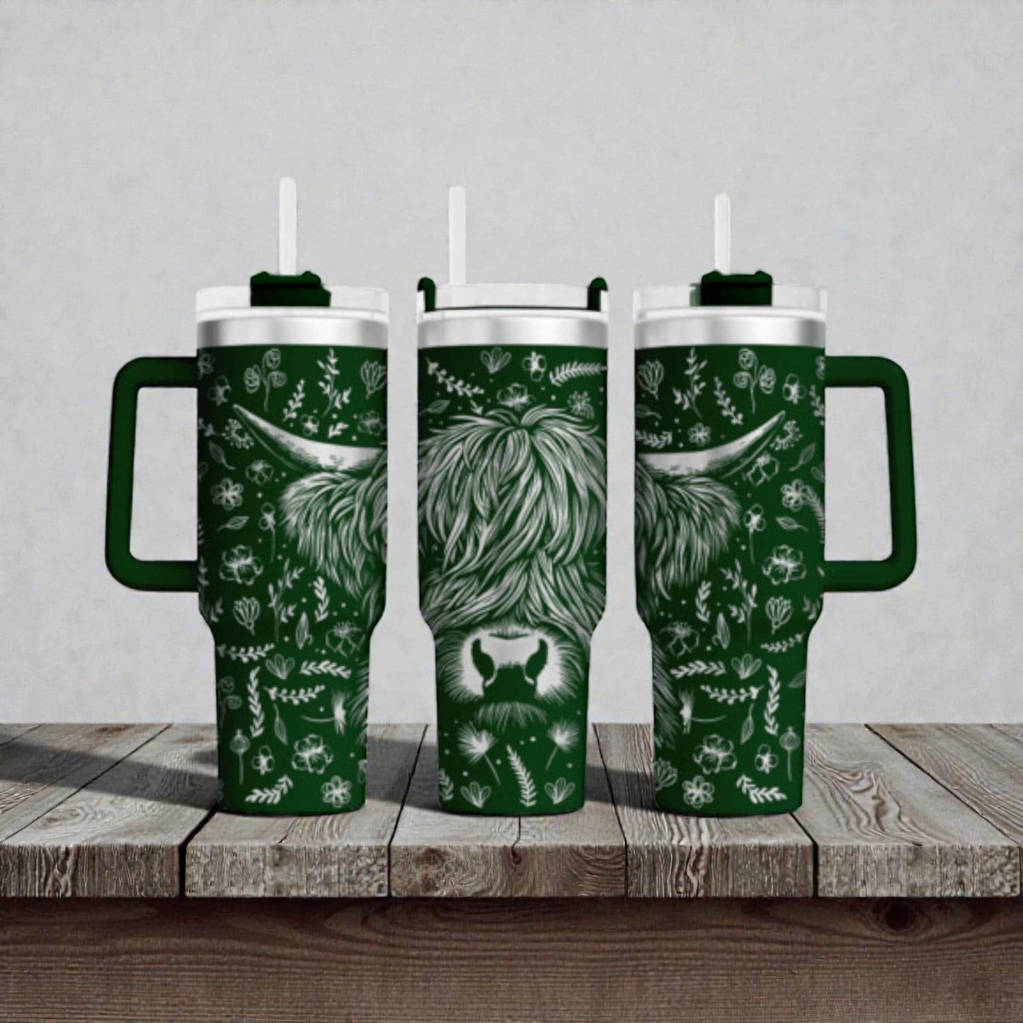 Highland Cow Engraved Tumbler – 40oz Stainless Steel Insulated Cup, Rustic Farmhouse Country Gift