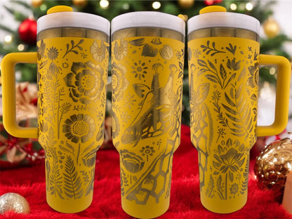 Engraved Tumbler – 40oz Stainless Steel Cup, Custom Color, Insulated Drinkware