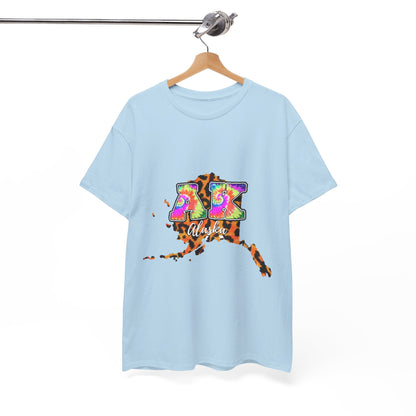 Alaska Leopard Tie-Dye Map Tee — 'Alaska' Graphic T-Shirt