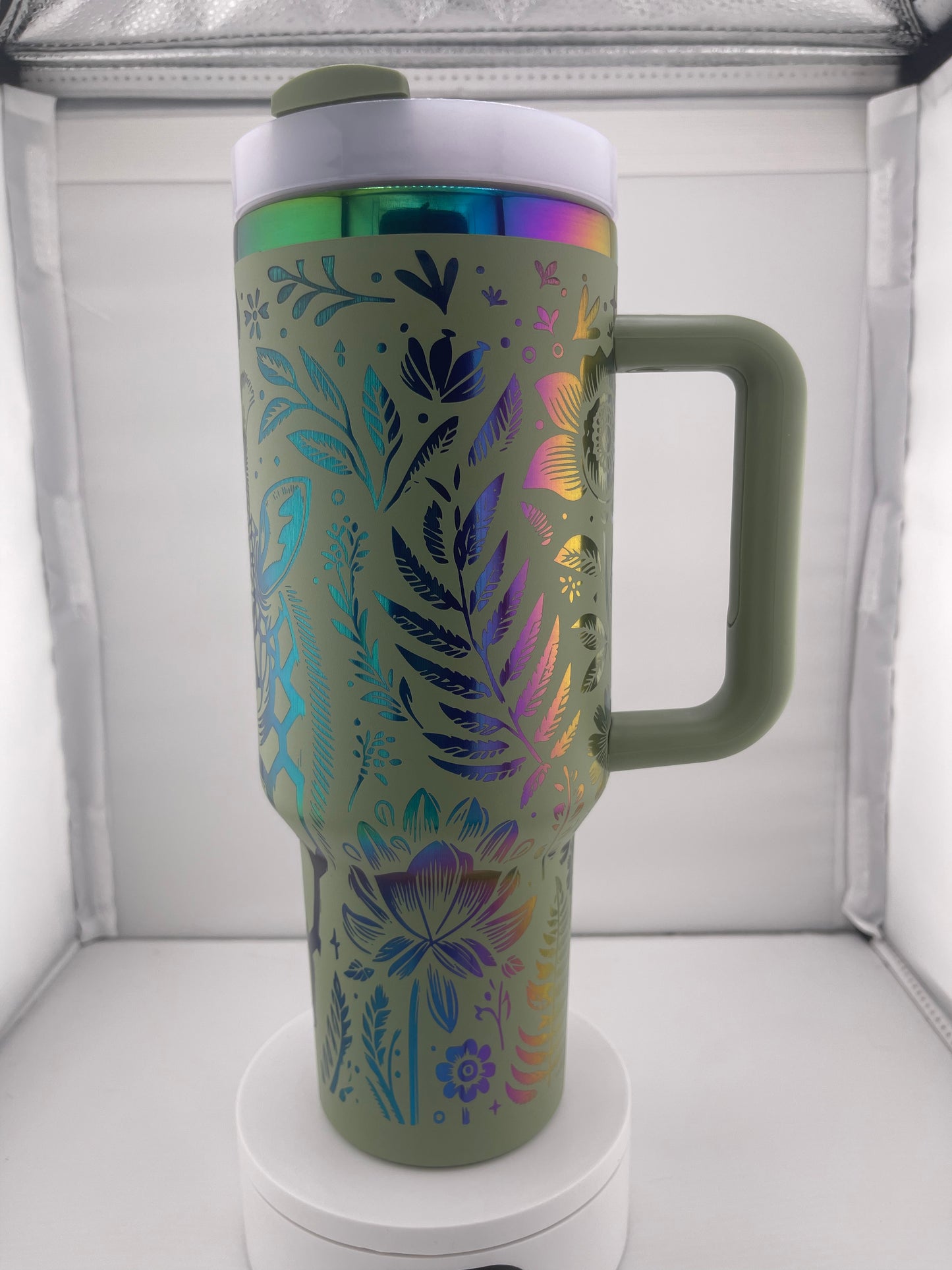 Engraved Giraffe Tumbler – 40oz Stainless Steel Cup, Safari Animal Wrap Design, Custom Color, Insulated Drinkware