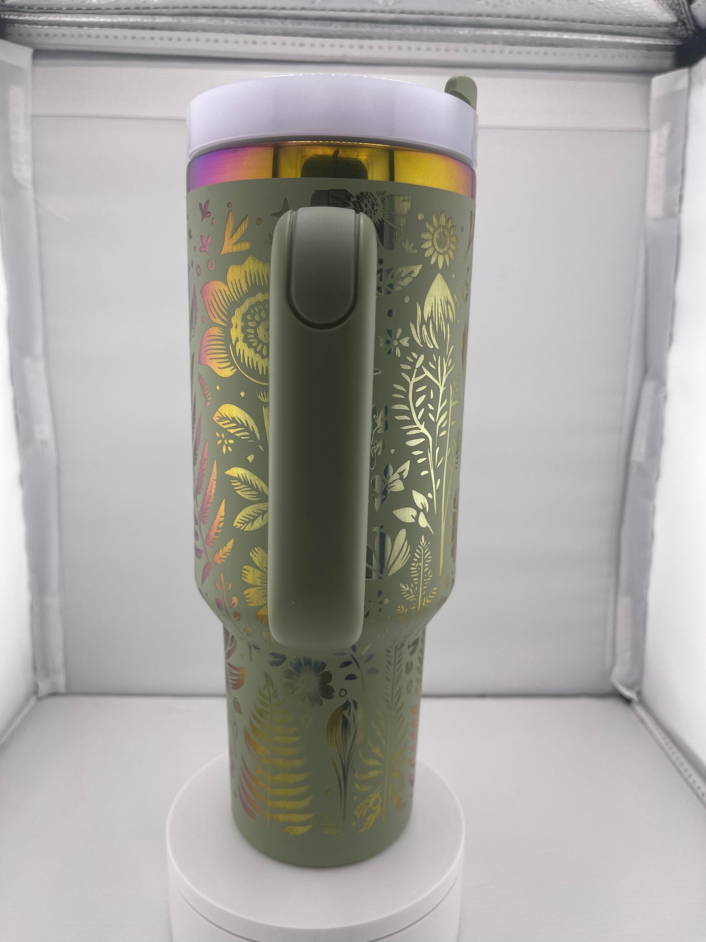 Engraved Giraffe Tumbler – 40oz Stainless Steel Cup, Safari Animal Wrap Design, Custom Color, Insulated Drinkware