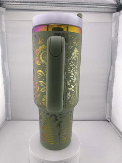 Engraved Giraffe Tumbler – 40oz Stainless Steel Cup, Safari Animal Wrap Design, Custom Color, Insulated Drinkware