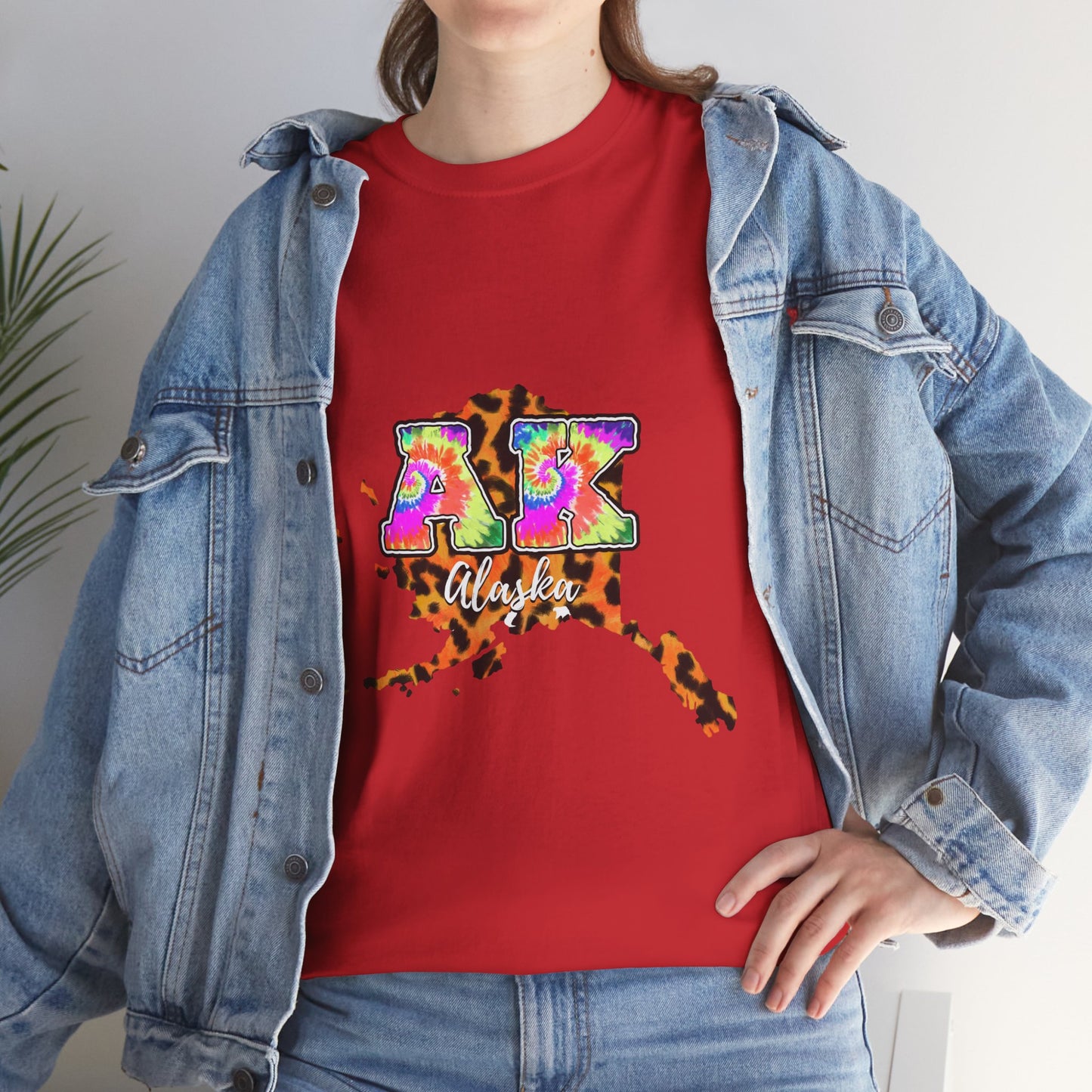 Alaska Leopard Tie-Dye Map Tee — 'Alaska' Graphic T-Shirt