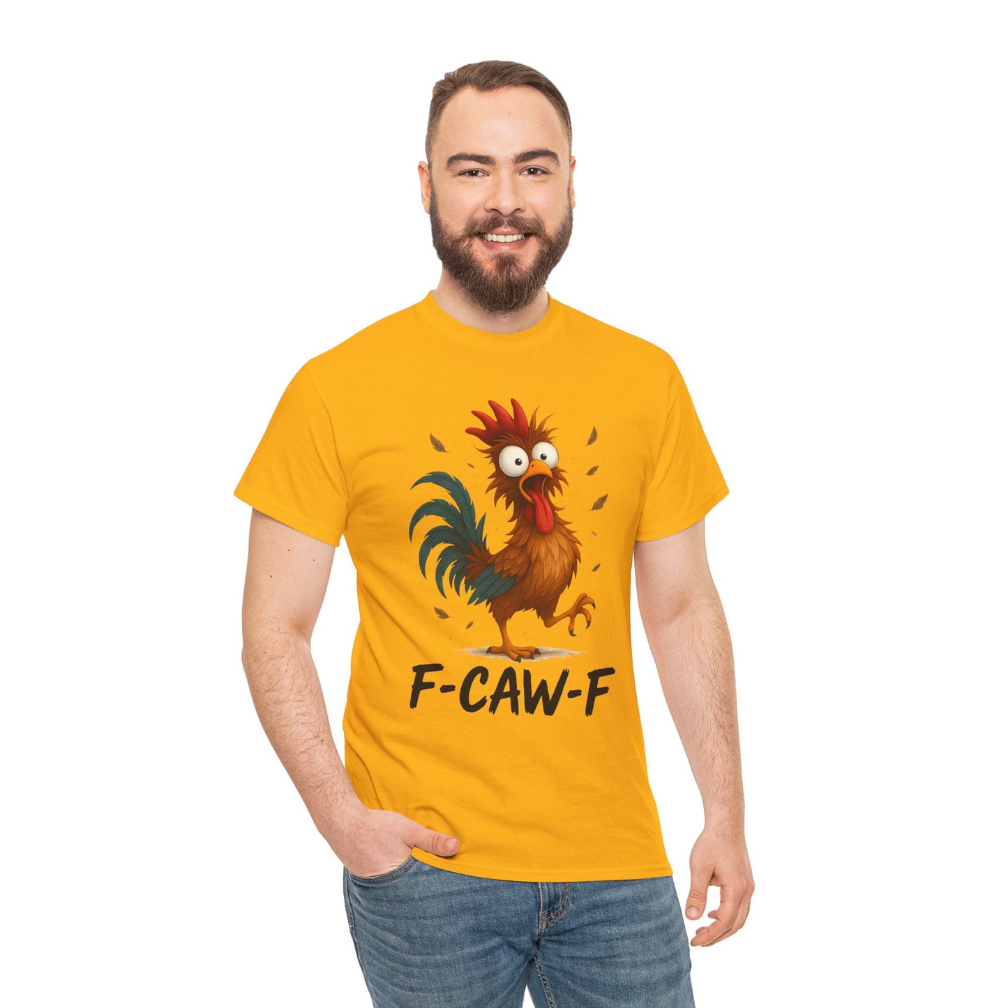 Mean Rooster Funny Tee — "F-CAW-F" Graphic T-Shirt