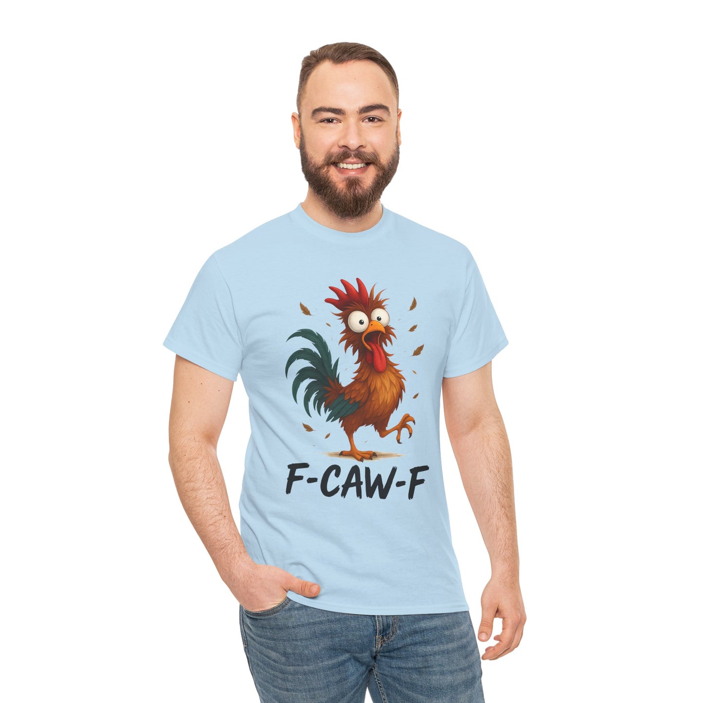 Mean Rooster Funny Tee — "F-CAW-F" Graphic T-Shirt
