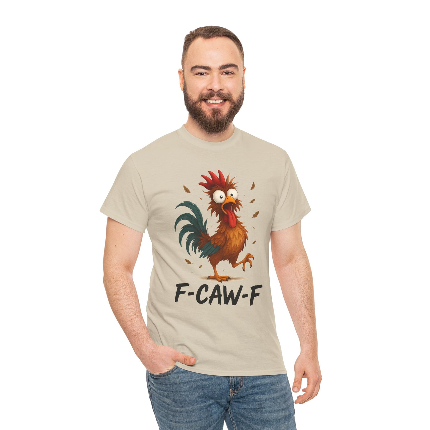 Mean Rooster Funny Tee — "F-CAW-F" Graphic T-Shirt