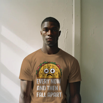 Sad Taco T-Shirt – “Every Now and Then I Fall Apart” – Funny Food Pun Tee for Mexican Food Lovers